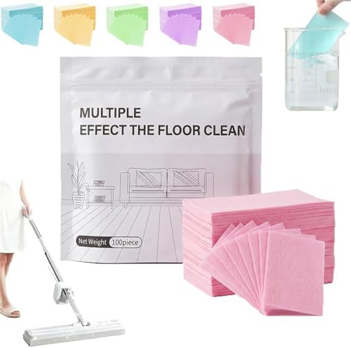 Floor Cleaning Sheets, 100 Piece Floor Cleaning Tablets, Multiple Effect the Floor Clean, Floor Cleaner Tablets, Dissolvable Deep Cleaning Solution, For Hardwood, Tile & More by YYONPQ
