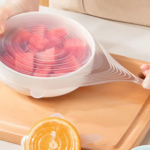 Reusable Silicone Stretch Lids18PCS Round Stretchy Food Covers, Airtight & Leakproof, Microwave & Dishwasher Safe - Image 6
