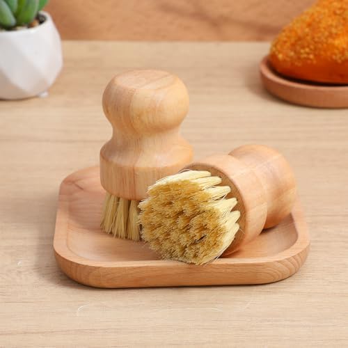 12 Packs Bamboo Scrub Brush for Dishes, 2 Pcs Natural Dish Brush with Sisal Bristles, Wooden Dish Scrubber for Pots, Pans & Vegetables, Eco-Friendly Kitchen Cleaning Tools - Image 7