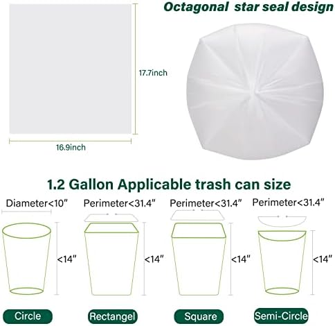 1.2 Gallon Small Trash Bags Biodegradable-Inwaysin 180 Counts Mini Trash Bags, Unscented Small Garbage Bags, Waste Basket Liners for Kitchen, Bathroom, Bedroom, Office, Camping - Image 5