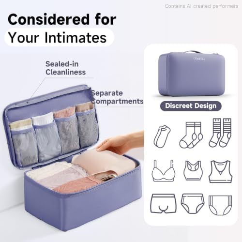 OlarHike Packing Cubes for Travel,Gifts for Women Mom,Anti-Tearing Suitcase Organizer for Luggage with Shoe & Hanging Toiletry Bag,Vacation Essentials & Accessories for Cruise Ship,9 Set,Purple Gray - Image 5