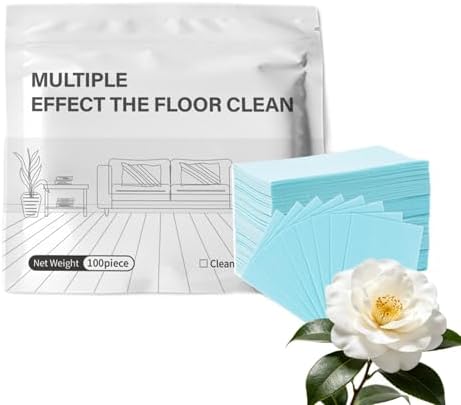 Floor Cleaning Tablets, 100 PCS Concentrated Dissolvable Multi-Effect Floor Cleaner Sheets, Portable Mopping Solution for Tile, Hardwood, Laminate & Marble Multi-Surface Cleaning (Blue) by Unknown