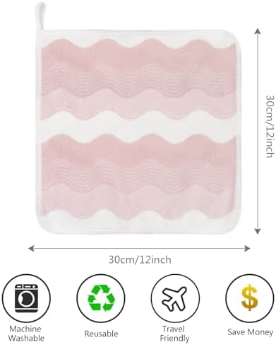 SINLAND Absorbent Coral Velvet Washcloth Ultra Soft Microfiber Face Towels 12 x 12 inch Multi-Purpose Face Cloths for Household and Sport - Image 2