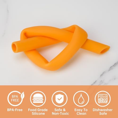 NiHome 6-Pack Wide Reusable Bent Silicone Straws for Smoothies, Milkshake - Image 4