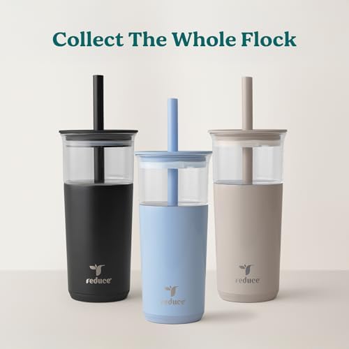 REDUCE Aspen - 20oz Vacuum Insulated Glass Tumbler - Extra Wide Straw & Lid - Image 6