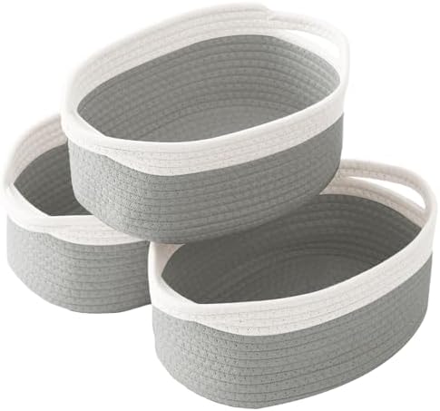 Woven Rope Basket - Baby Gift Basket with Bag & Ribbon by HZFTJOY