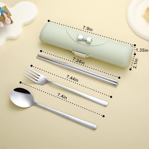 DEVICO Travel Silverware Set with Case,Portable Lunch Utensils Set for Work - Image 6