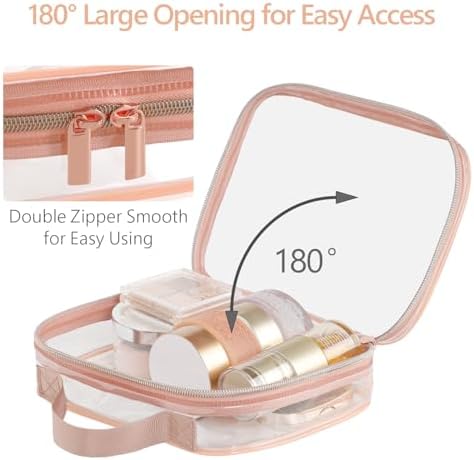 PACKISM Clear Makeup Bag Travel - TSA Approved Toiletry Bag, 2 Rose Pink - Image 6