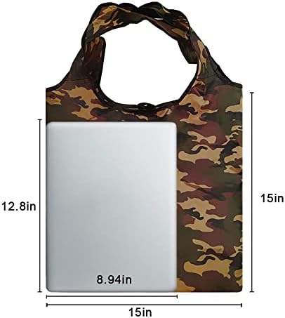 Aricsen 15x4.5x15 Inch Camo Reusable Shopping Bags with Handles, 20 Pack - Image 6