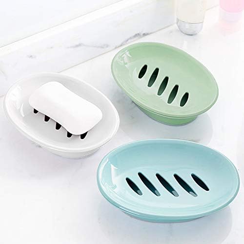 WYOK 2-Pack Soap Dish Plastic Soap Holder with Drainage for Shower (White) - Image 2