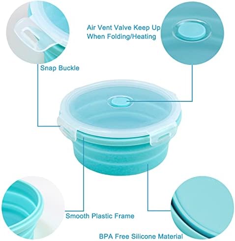 Guyuyii Collapsible Bowls with Lids 4 PC Food-Grade Silicone BPA-Free - Image 4