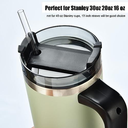 ALINK 10.5 inch Tritan Hard Plastic Clear Straws, Long Reusable Clear Replacement Tumbler Drinking Straws for 16 oz 20 oz 30 oz Stanley, YETI, Starbucks, Mason Jars, Set of 10 with Brush - Image 5