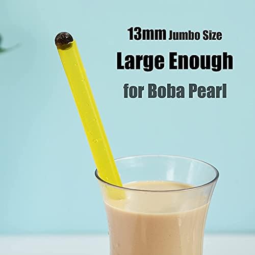 ALINK 12 Pcs Reusable Boba Straws, 8.5-inch Smoothie Straws with 2 Brushes - Image 5