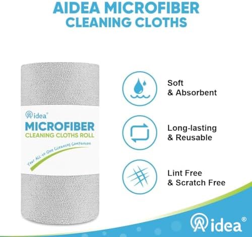 AIDEA Microfiber Cleaning Cloth 330 Sheets 6 Roll, Cleaning Rags 11×9" - Image 3
