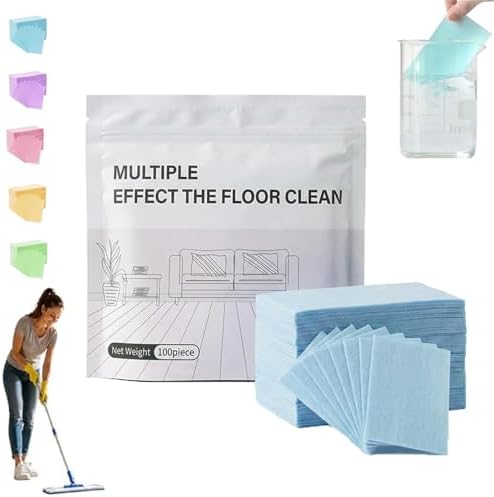 Ivovex Floor Cleaning Sheets,100 Pieces Multi-Effect Floor Cleaning Tablets (Blue) by Casiab