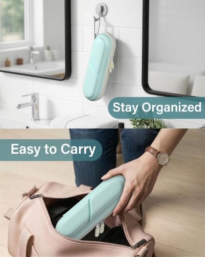 ProCase Toothbrush Travel Case for Oral-B/Oral-B Pro 1000 1500 5000 7000 7500 6000 9600/Philips Sonicare 4100 5100 1100 6100 5300 Oral-B iO Electric Toothbrush Portable Hard Container -Iceblue - Image 4