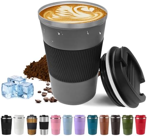 Vacuum Insulated Stainless Steel Travel Coffee Mug,Leak Proof Cup with Lid by SPLMIFA