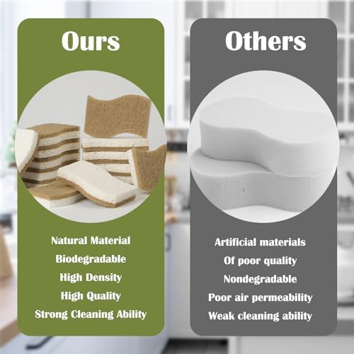 DEBETOOL 14 Pack Coconut Sponge with Cellulose, White - Image 4