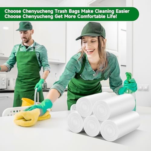 4 Gallon Biodegradable Trash Bags With-Handles - White 4 Gal Small Garbage Bags For Bathroom Can 100 Count 15 Liter Compostable Mini Waste Basket Liners Kitchen Office Car Strong Chenyucheng - Image 7