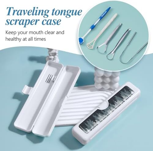 Toothbrush Travel Case - Colorful Pattern, Holder and Covers for Toothbrushes, Includes Tongue Scraper Case - Image 5