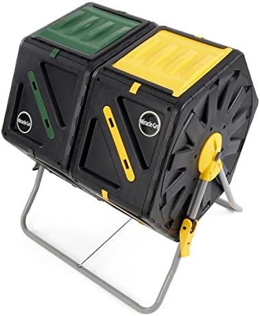 Miracle-Gro Dual Chamber Compost Tumbler – Easy-Turn, Heavy-Duty Outdoor Bin Composter with 2 Sliding Doors (2x18.5 Gal/70L by Unknown