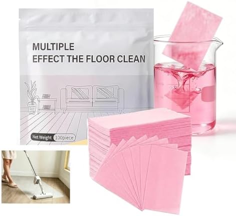 Multi Effect Floor Clean Tablets, 100PCS Multi Surface Floor Cleaning Tablets for Mopping, All Purpose Floor Cleaner for Hardwood, Tile and Wood Floors (Pink, 200PCS) by wekunro
