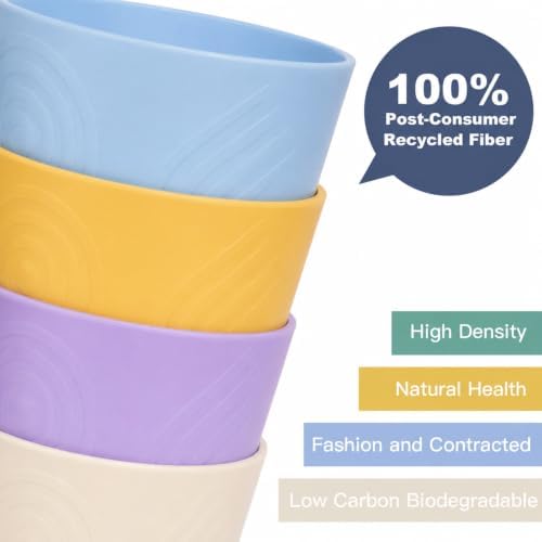Wrova Wheat Straw Cups Set 6-Piece, 12 OZ Plastic Cups Reusable Drink Cups - Image 7