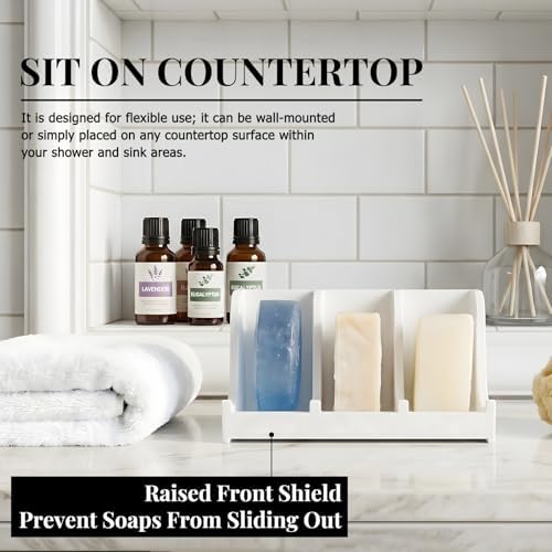 Soap Holder for Shower Wall, 3-Compartment Soap Dish [Patent Pending] - Image 6