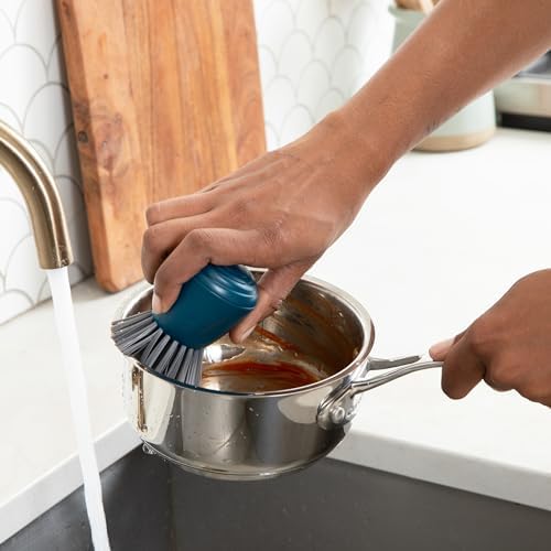 Full Circle Clean Ocean Palm Brush for Cleaning Dishes, Pots, and Pans, Comfortable Handle, Sustainably Made 100% From Recycled Ghost Fishing Nets, Safe for Nonstick - Image 4