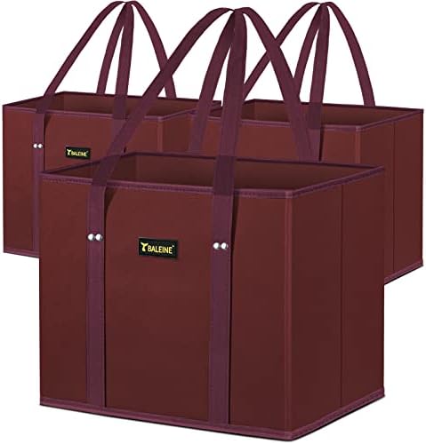 BALEINE 3PK Reusable Grocery Bags, Heavy Duty Shopping Tote Bag by BALEINE