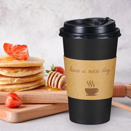 Lamosi 500 Pack 16 oz Coffee Cups, Disposable To Go Paper Cups with Lid - Image 5
