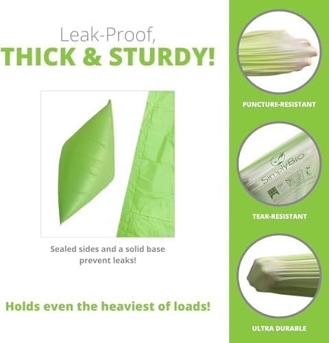3 Gallon Compostable Trash Bags Drawstring, Heavy Duty Extra Thick 1 Mil, 11.36 Liter, 50 Bags, Small Kitchen Food Scrap Waste Bag, ASTM D6400, US BPI and OK Compost Home - Image 4