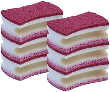 Superio (6 Pack) Scrub Sponge with Grip, Heavy Duty Duel Sided Kitchen Sponge (Red) - Image 5
