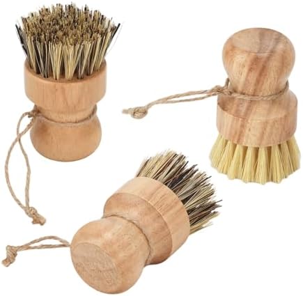 3 Pack Wood Dish Brush Set - Image 4
