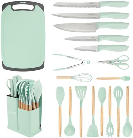 19PCS Green Kitchen Cooking Utensils Set Kitchen Tools Set by CADABY
