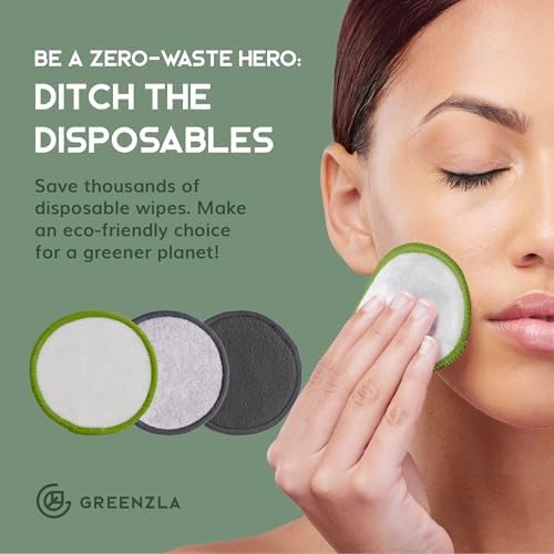 GREENZLA Reusable Makeup Remover Pads | 30 Pack | Bamboo Cotton Rounds - Image 4