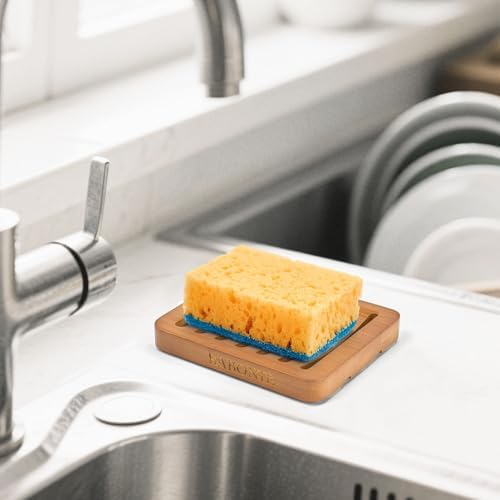 2 Pack FSC Bamboo Soap Holder, Slotted Self-Draining Dish, Acacia Style - Image 5