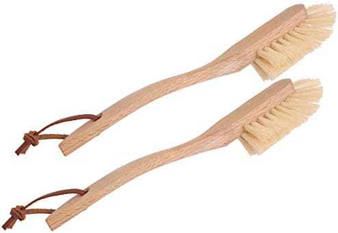Redecker Dish Brush Set, Tampico Fiber, Curved Handle, 2 Pack – Wrap-Around Design for Everyday Cleaning, Made in Germany by Redecker