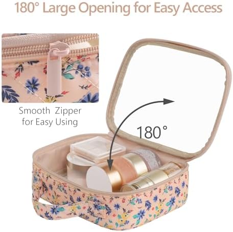 PACKISM Clear Makeup Bag - TSA Approved Toiletry Bag, 2 Pink Ditsy Floral - Image 5