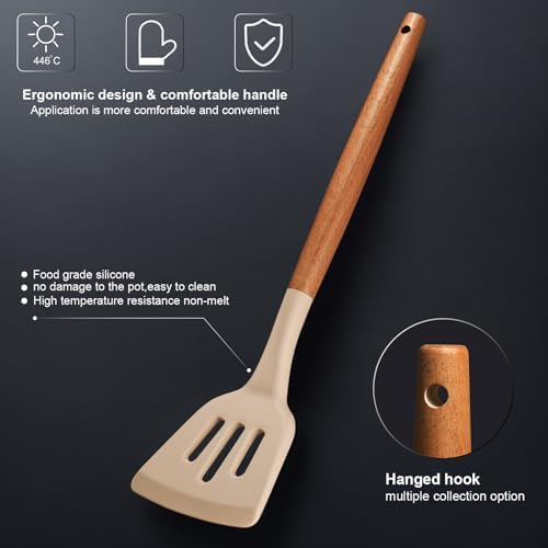 RAXCO Cooking Utensils Set,18-Piece Kitchen Utensils and Knife Set,Khiki - Image 4
