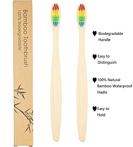 SEVENHEAD 10 PCS Bamboo Toothbrushes Soft Bristles Wooden Toothbrushes for Adult, Natural Biodegradable BPA Free Eco Friendly Toothbrushes Colorful - Image 3
