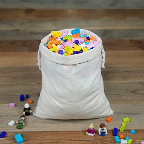 TOPDesign 10-Pack 10” x 12” Reusable Produce Bags, Muslin Bags with Drawstrings for Shopping & Storage, 100% Natural Cotton Bags, Washable, Biodegradable, Food Safe - Image 2