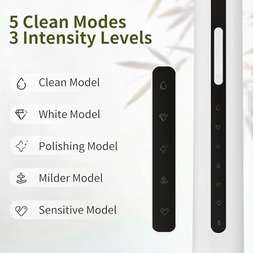 Sonic Electric Toothbrush with Bamboo Heads, White - Image 4