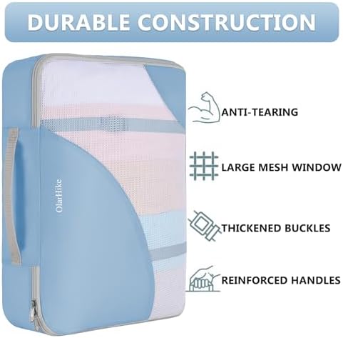OlarHike 8 Set Packing Cubes for Travel,Gifts for Women Mom,Anti-Tearing Suitcase Organizer,with Over 1000 pcs Mesh Holes,Vacation Essentials & Accessories for Cruise Ship - Image 4