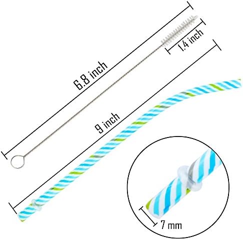 JANYUN 30 Pcs Reusable Plastic Straws, Colorful Printing Hard Plastic Straw - Image 2