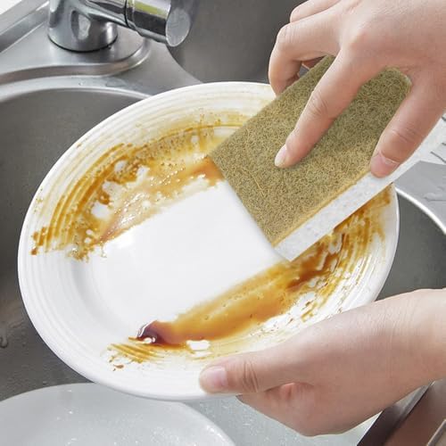 Natural Kitchen Sponge Compostable Kitchen Sponges Cellulose and Coconut Scrubber Abrasive Scrubbing Pads SmilePowo Environmentally Friendly Sponge for Dishes (12 Pack) - Image 2
