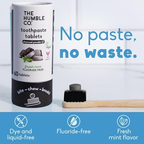 The Humble Co. Chewable Toothpaste Tablets, Fluoride-Free - Charcoal - Image 4
