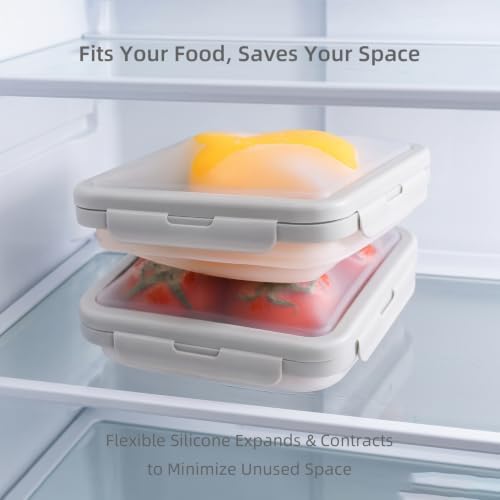Reusable Silicone Food Storage Container with Lid Avocado Saver(6.5 cups/0.4 gal), Onion Keeper, Silicone Kitchen Organizers for Fridge - Image 4