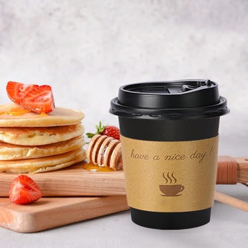 Lamosi 100 Pack 10 oz Coffee Cups, Disposable To Go Paper Cups with Lid - Image 6