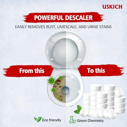 USKICH Toilet Bowl Cleaner - 80 PACK, Household Automatic Toilet Bowl Cleaners with Bleach, Bathroom Toilet Tank Cleaners Tablets with Sustained-Release Technology for Against Tough Stains - Image 4